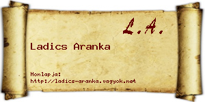 Ladics Aranka névjegykártya